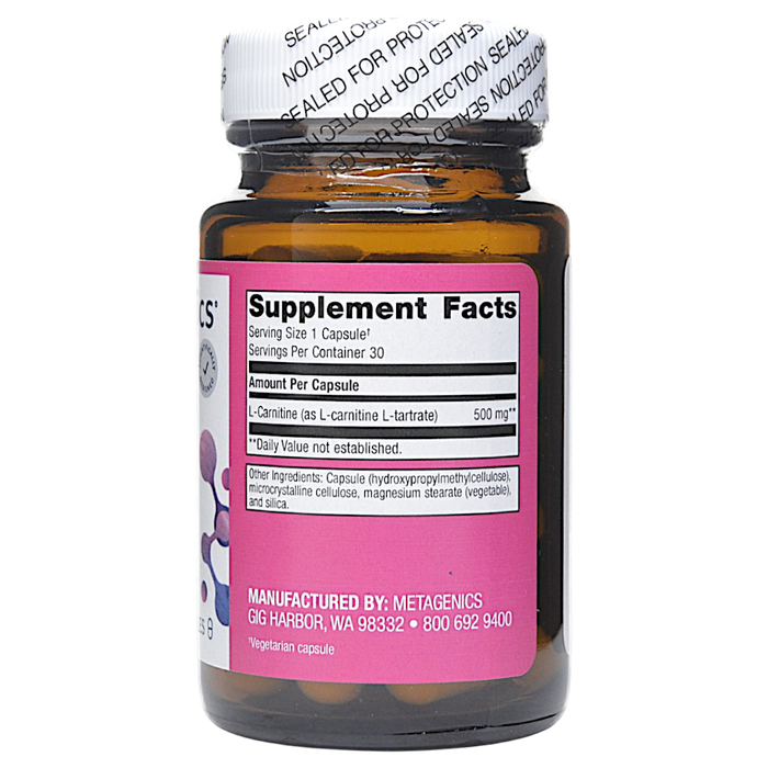 L-Carnitine 500 mg 30 Capsules Supplement Facts