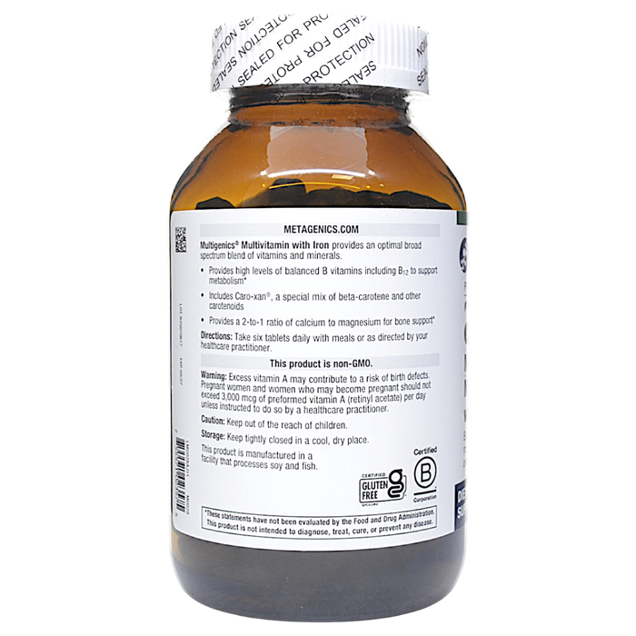 Multigenics Multivitamin with Iron 180 Tablets Directions