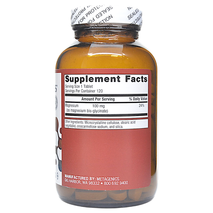 Magnesium Glycinate 100 mg 120 tablets Supplement Facts