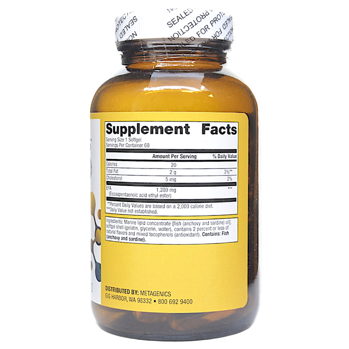 OmegaGenics Fish Oil EPA 1200 mg 60 softgels Supplement Facts