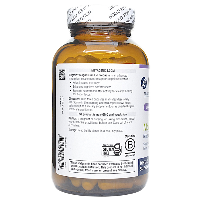 Magtein Magnesium L-Threonate 1300 mg 120 Capsules Directions