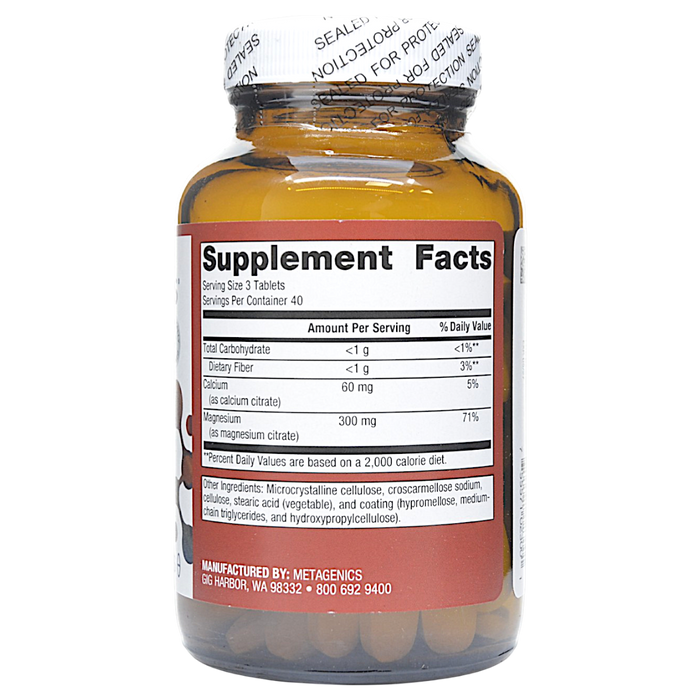 Magnesium Citrate 120 Tablets Supplement Facts