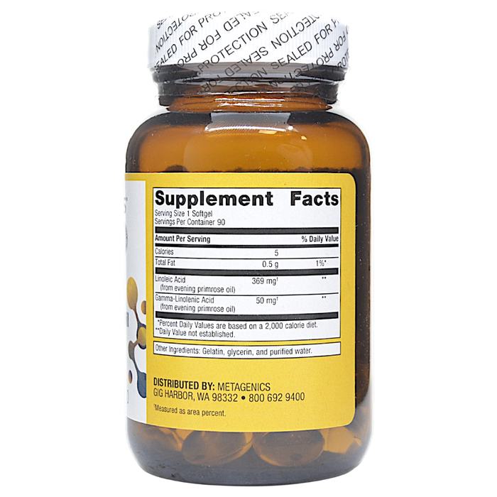 OmegaGenics Evening Primrose Oil 90 Softgels Supplement Facts