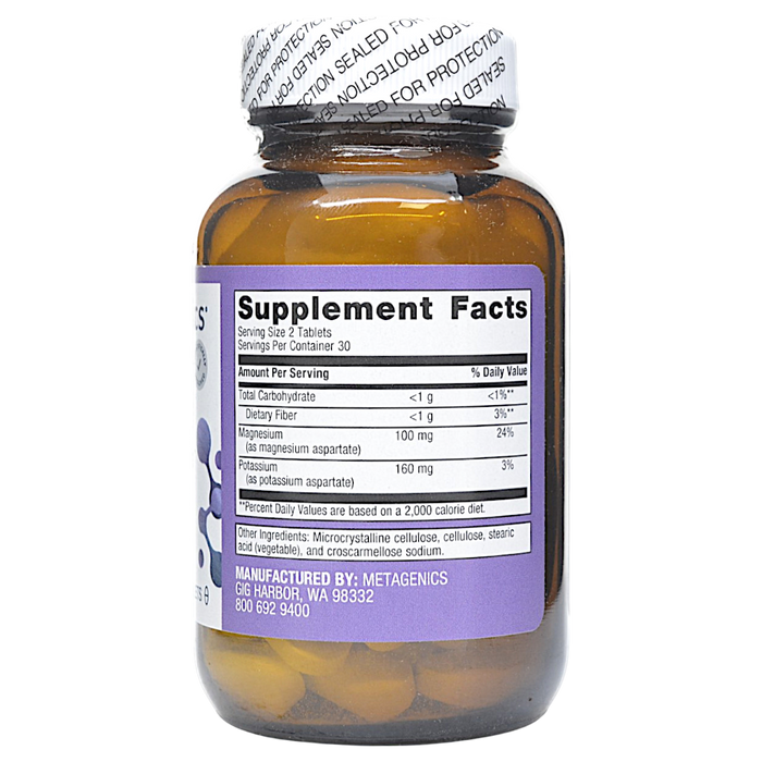 Mg/K Aspartate 60 Tablets Supplement Facts