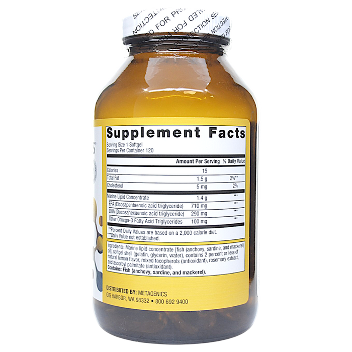 OmegaGenics Fish Oil EPA-DHA 1000 mg 120 softgels Supplement Facts