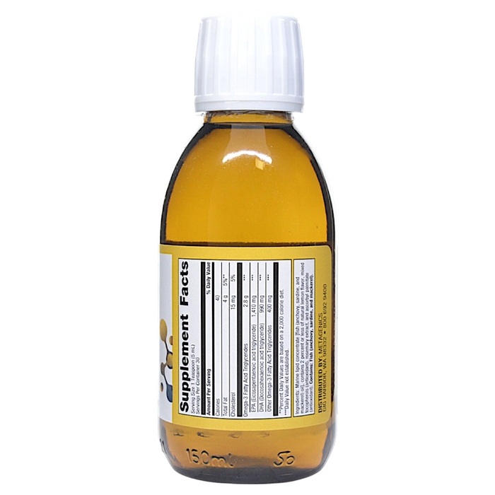 OmegaGenics Fish Oil EPA-DHA Liquid 2400 mg Lemon 150 mL Supplement Facts
