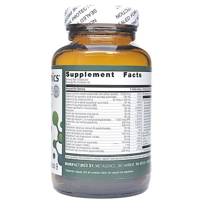 PhytoMulti Multivitamin 60 Capsules Supplement Facts