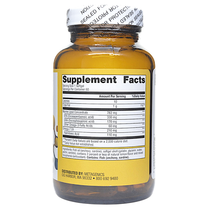 OmegaGenics Fish Oil Mega 10 60 Softgels Supplement Facts