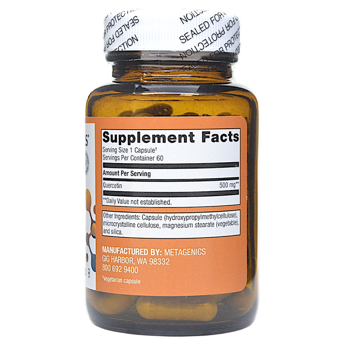 Quercetin 500 mg 60 Capsules Supplement Facts
