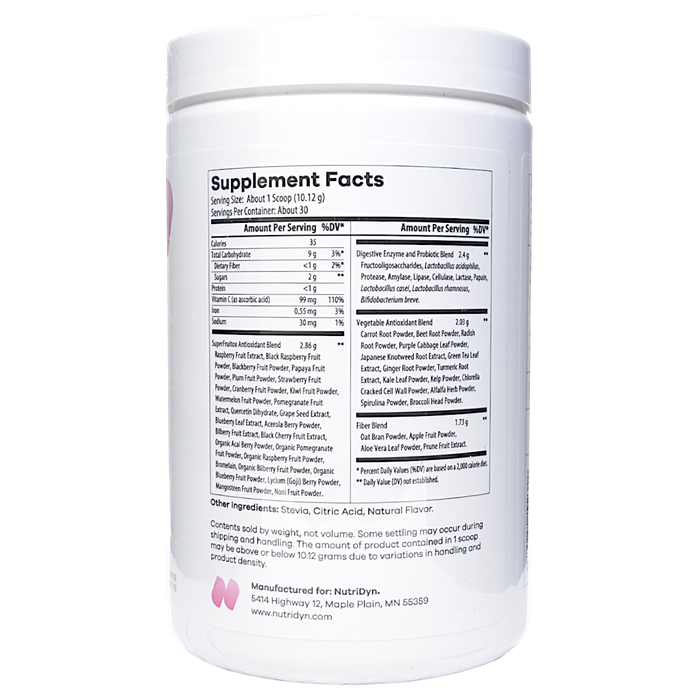 Fruits & Greens Pink Lemonade Supplement Facts