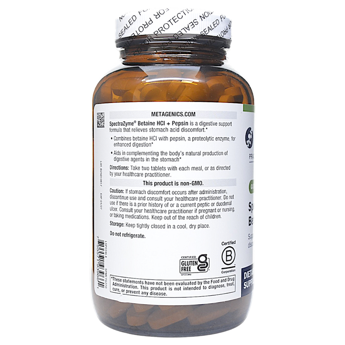 SpectraZyme Betaine HCI + Pepsin 270 tablets Directions