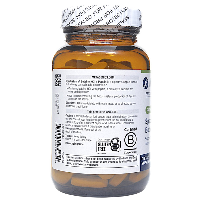 SpectraZyme Betaine HCI + Pepsin 90 tablets Directions