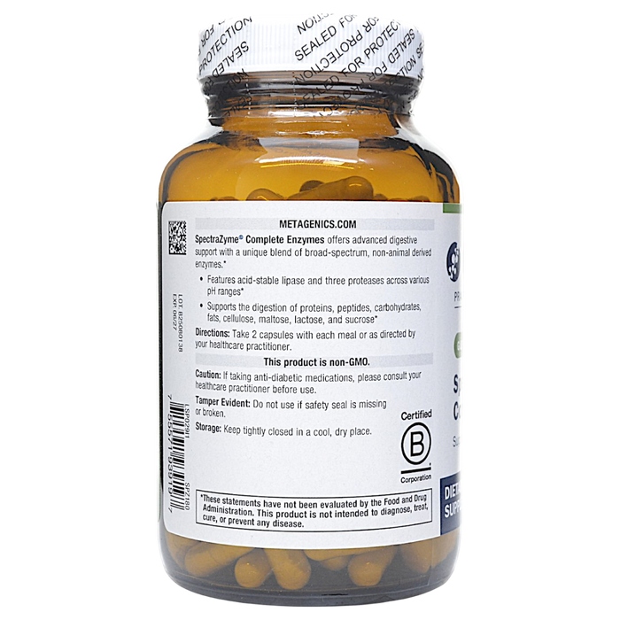 SpectraZyme Complete Enzymes 180 capsules Directions