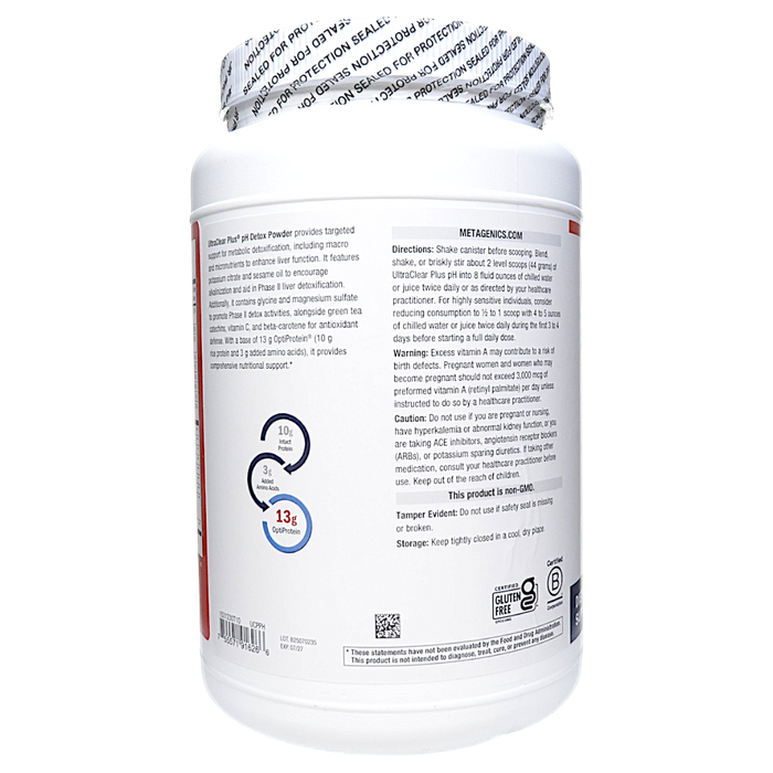 UltraClear Plus pH Detox Powder Vanilla 21 Servings by Metagenics