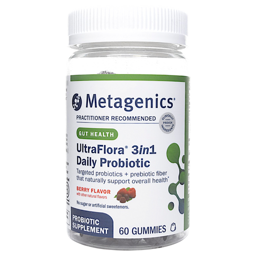 Metagenics, UltraFlora 3-in-1 Daily Probiotic Berry 60 Gummies