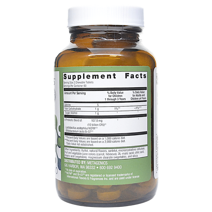 UltraFlora Kids Probiotic 120 chewable tablets Supplement Facts