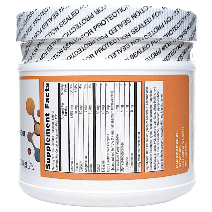 Ultra Potent-C Vitamin C Powder 122 Servings Supplement Facts