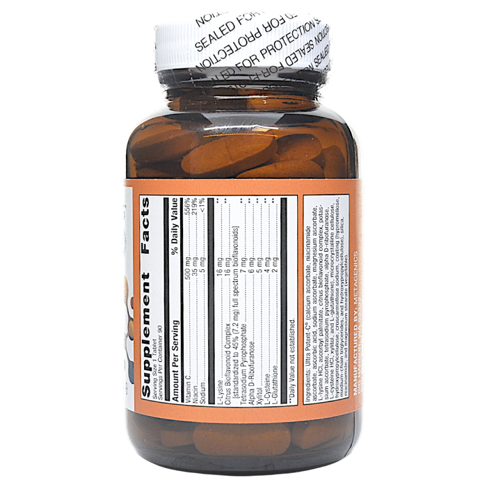 Ultra Potent-C 500 Vitamin C 90 Tablets Supplement Facts