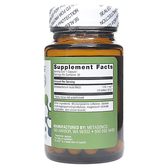 UltraFlora Control Probiotic 30 Capsules Supplement Facts
