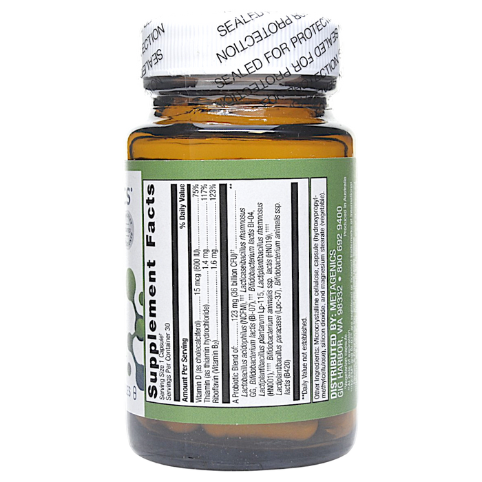 UltraFlora Complete Probiotic 30 Capsules Supplement Facts