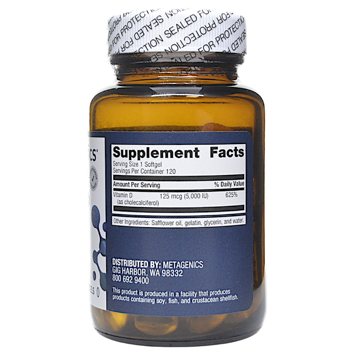 Vitamin D3 5000 120 softgels Supplement Facts