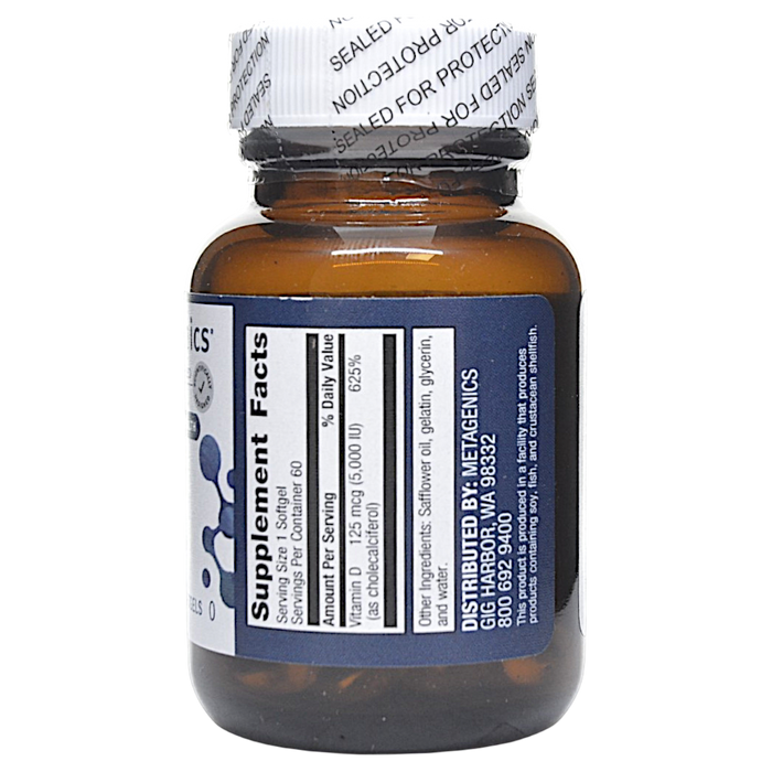 Vitamin D3 5000 60 softgels Supplement Facts