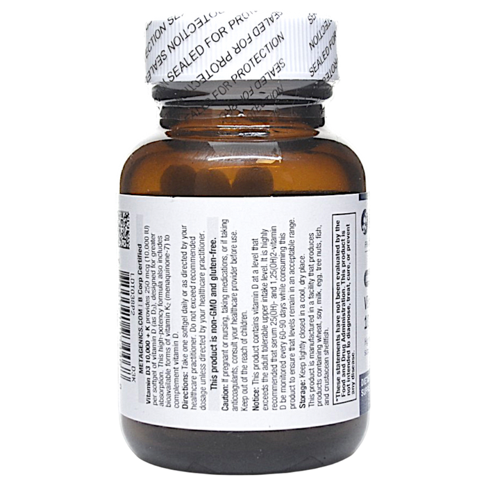 Vitamin D3 10,000 + K 60 Softgels Directions