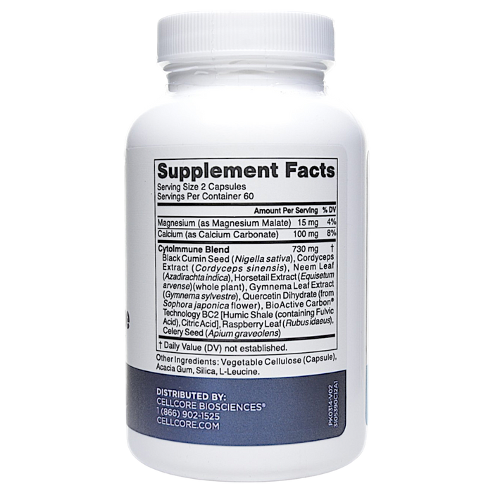 CytoImmune 120 capsules Supplement Facts