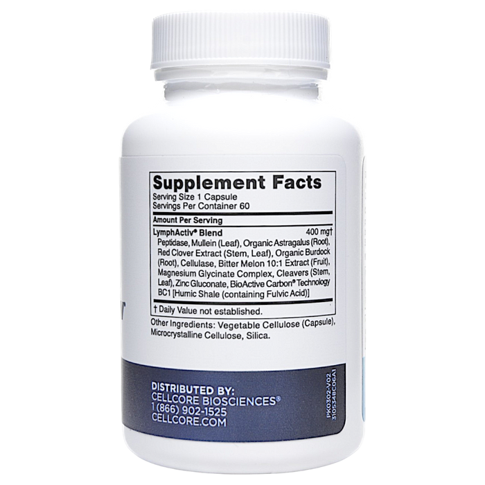 LymphActiv 60 capsules Supplement Facts