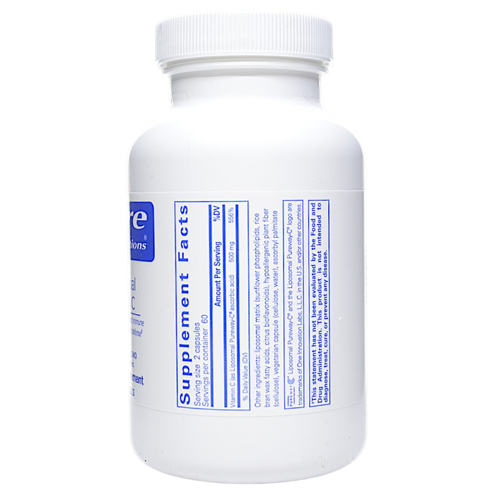 Liposomal Vitamin C 120 capsules Supplement Facts