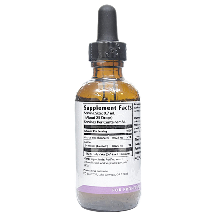Zinc/Copper Oligo 2 fl oz Supplement Facts