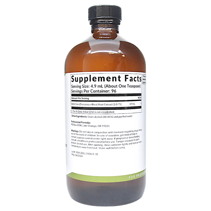 Wild Yam (Dioscorea villosa) 16 fl oz Supplement Facts
