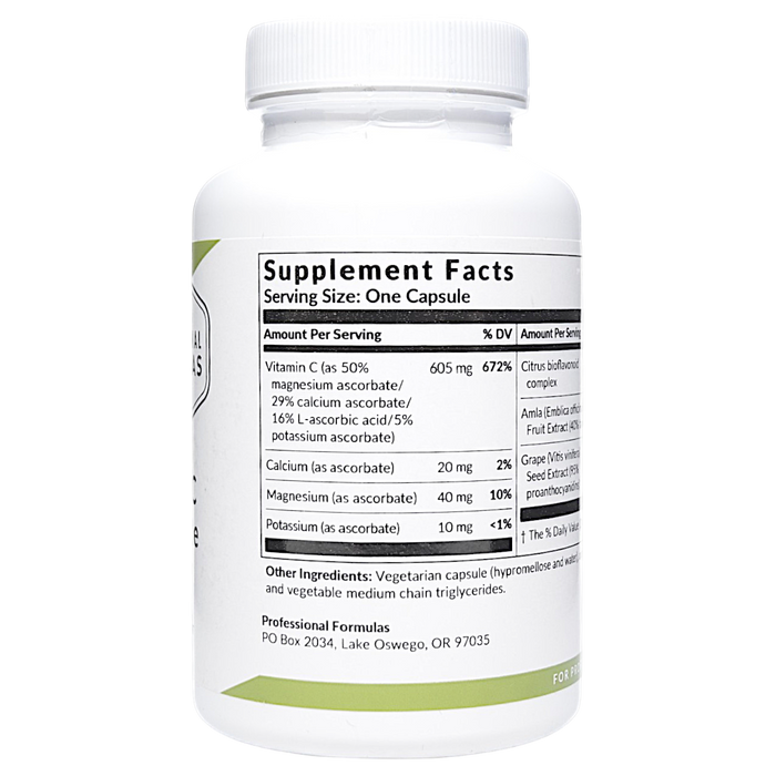 Vitamin C Ascorbate Caps 90 caps Supplement Facts