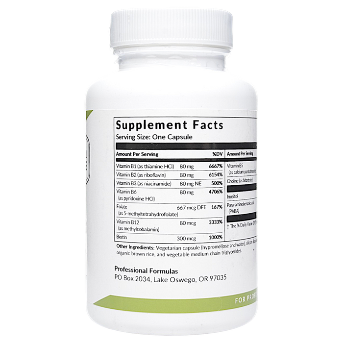 Vitamin B Complex 60 caps Supplement Facts