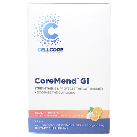 CoreMend GI Orange Cream Flavor | 30 stick packs | Cellcore