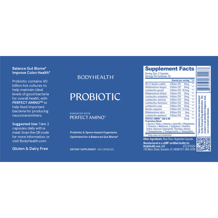 Probiotic - Enhanced with PerfectAmino by BodyHealth recommendations