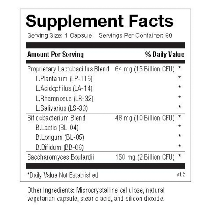 Probiotic 25+ by Inwell Biosciences 60 count supplement facts