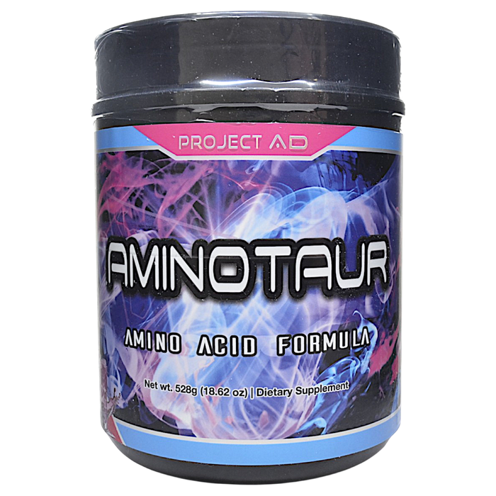 Canister of Project AD's Aminotaur 30 servings The Grape Escape