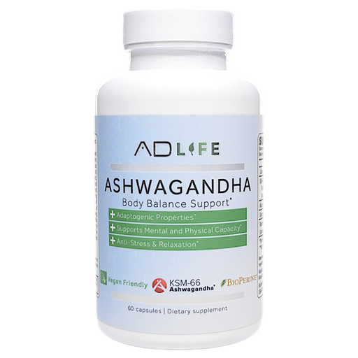 Bottle of Project AD's Ashwagandha 60 capsules