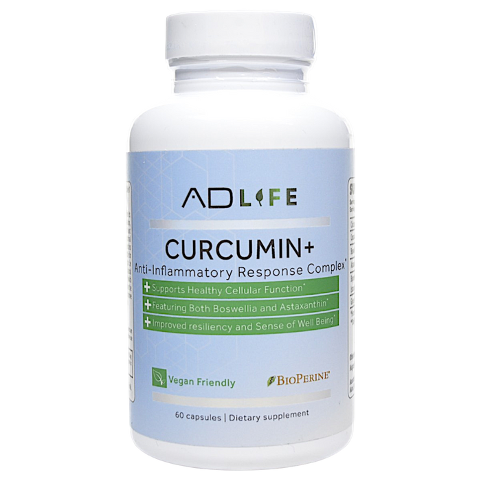 Bottle of Project AD's Curcumin+ 60 capsules