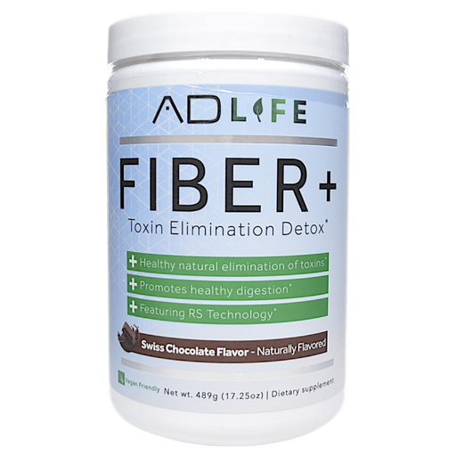 Canister of Project AD's Fiber+ 30 servings Swiss Chocolate