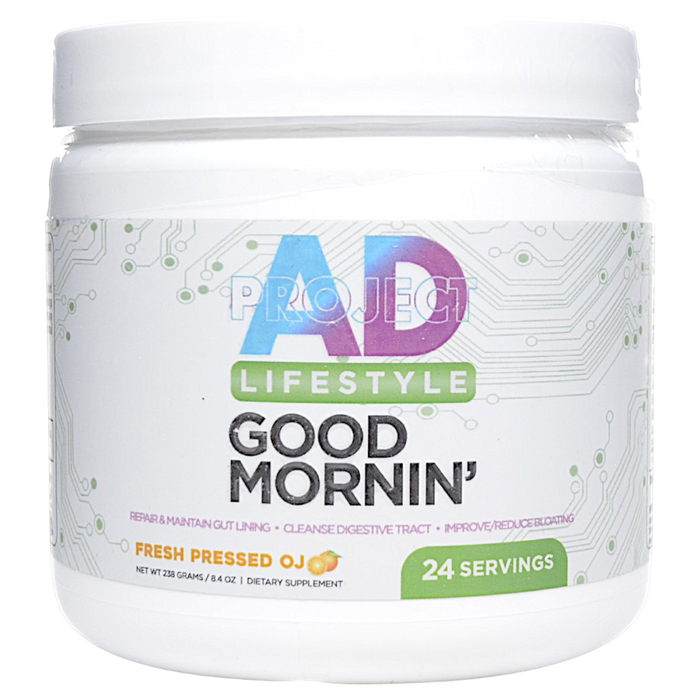 Bottle of Project AD's Good Mornin' 24 servings Fresh Pressed OJ