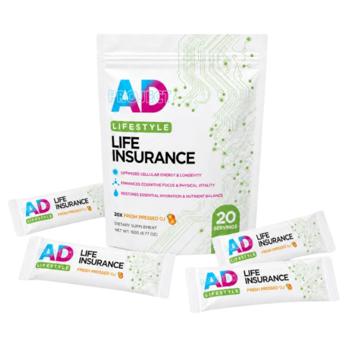 Bag of Project AD's Life Insurance 20 stick packs