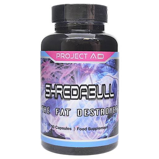 Bottle of Project AD's Shredabull 50 capsules