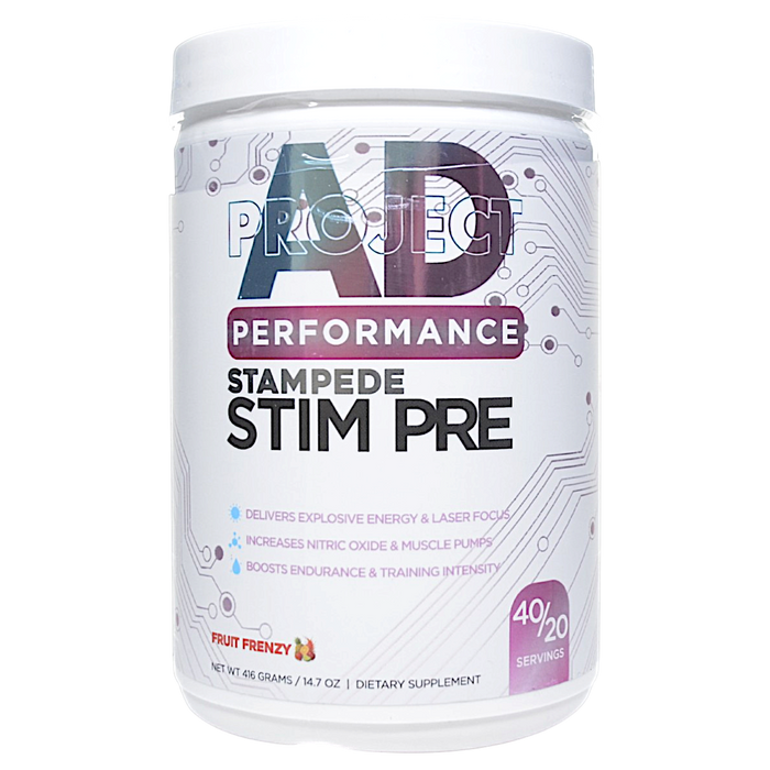 Canister of Project AD's Stampede 40/20 servings Fruit Frenzy