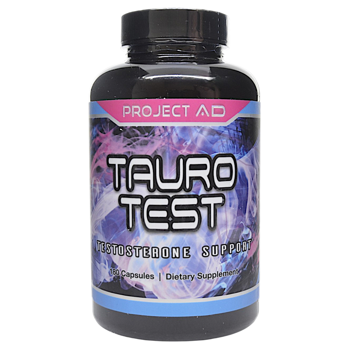 Bottle of Project AD's Tauro Test 180 capsules