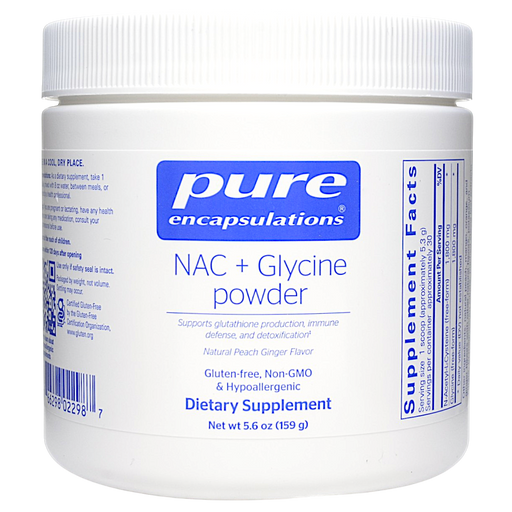 Canister of Pure Encapsulations' NAC + Glycine Powder 5.6 oz
