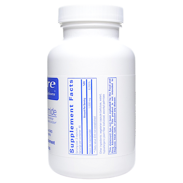 Pure Encapsulations' Niacinamide 90 caps Supplement Facts