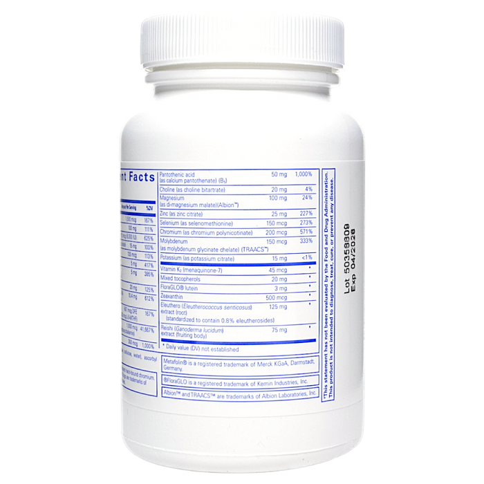 Pure Encapsulations' PureResponse Multivitamin 60 capsules Supplement Facts 2