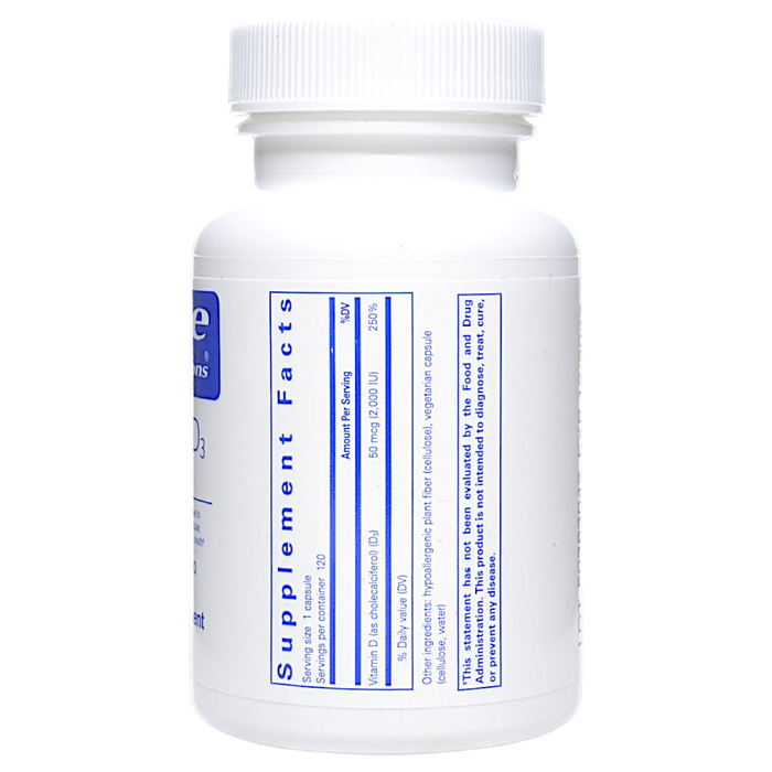 Pure Encapsulations' Vegan Vitamin D 120 capsules Supplement Facts